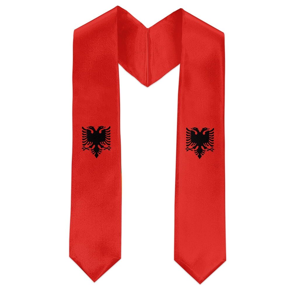 6749 Albania Flag International Graduate Satin Stole Scarf with National